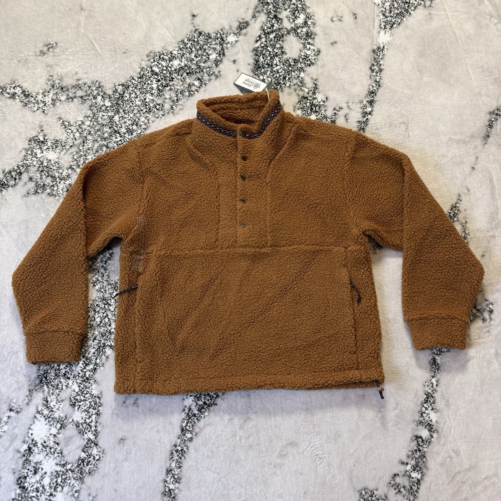 Alpine Design Jacket Women Sz S Caramel Latte‎ Sherpa Pullover 1/4 Snap Outdoor